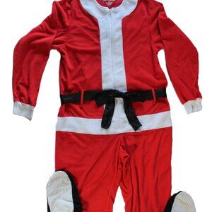 UNDER DISGUISE Santa Adult Size S Union Suit Christmas Costume Footed Pajamas